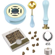 Profisher Davetiye Mum Mühürü Uygulama Seti Mavi Renk 455 Çelenk