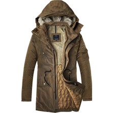 Alaska The Last Frontier Alaska Slim Fit Kalın Kürklü Parka Kaban