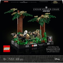 LEGO® Star Wars™ Endor Hız Motoru Takibi Dioraması 75353 - Yetişkinler için Yapım Parçalarıyla İnşa Edilen Koleksiyonluk Yaratıcı Sergileme Modeli Yapım Seti (608 Parça)