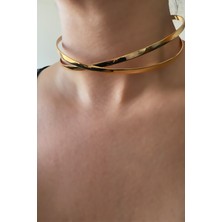 IM Design Çapraz Choker Tasma Kolye