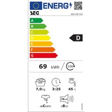 Seg Scm 710 A ++ Sınıfı 7 kg Yıkama 1000 Devir Çamaşır Makinesi Beyaz