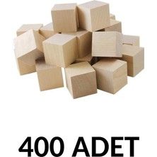 400 Adet Ahşap Doğal Küp Blok 2 cm Naturel