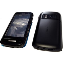 OEM Nokia C6-01 Full Kasa Kapak Tuş Takımı Nokia C6-01 Uyumlu Siyah Renk Orta Kasa Ön Kapak Arka Kapak