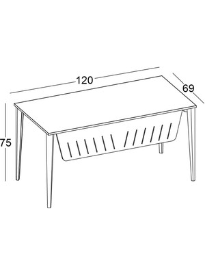 Ivo Line Çalışma/yönetici Masası 120’ lık 120 x 69 x 75 h