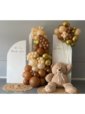 Eğlence Marketi Krom Gold Karamel ve Sütlü Kahve Balon Zinciri 100 Adet
