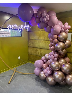 Eğlence Marketi Krom Rose Gold ve Toz Pembe Balon Zinciri 100 Adet