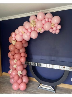 Eğlence Marketi Makaron Pembe ve Toz Pembe Balon Zinciri 100 Adet