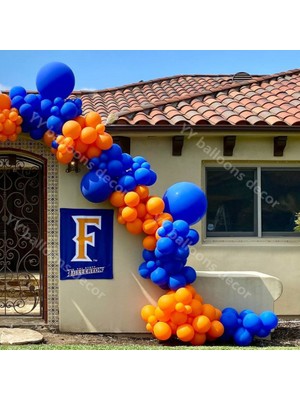 Eğlence Marketi Pastel Turuncu Koyu Mavi Balon Zinciri 100 Adet
