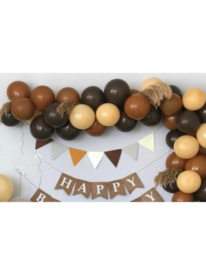 Eğlence Marketi Çikolata Kahverengi Somon Karamel Kahverengi Renkte Balon Zinciri 3 Renk Kombin