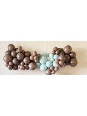 Eğlence Marketi Kahverengi Mint Yeşili Balon Zinciri