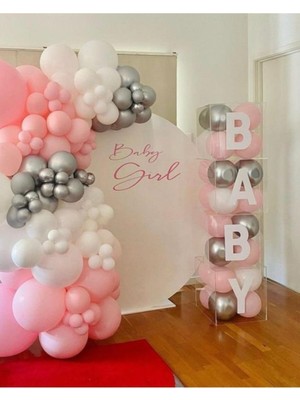 Eğlence Marketi Pastel Pembe Beyaz Krom Gümüş Renk Blon Zinciri