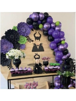 Eğlence Marketi Mor Lila Siyah Balon Zincir