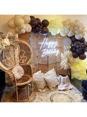 Eğlence Marketi Pastel Çikolata Kahve Vanilya ve Deniz Kumu Balon Zinciri 100 Adet