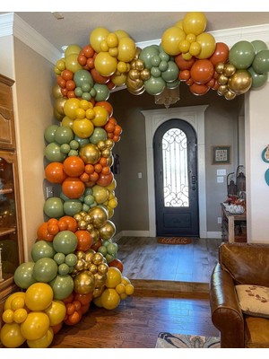 Eğlence Marketi Krom Gold AdaçayıTuruncu ve Zerdeçal Balon Zinciri 100 Adet