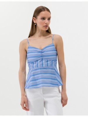 Pierre Cardin Kadın Mavi Crop Top Bluz 50262693-VR036