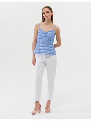 Pierre Cardin Kadın Mavi Crop Top Bluz 50262693-VR036