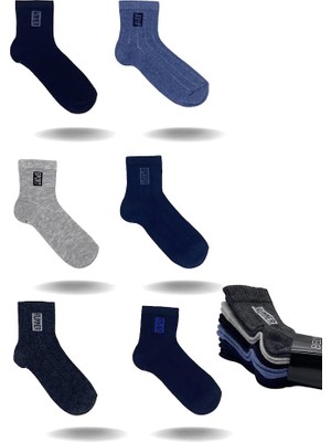 Belyy Socks 6 Lı Paket Slogan Desenli Pamuklu Çocuk Çorap