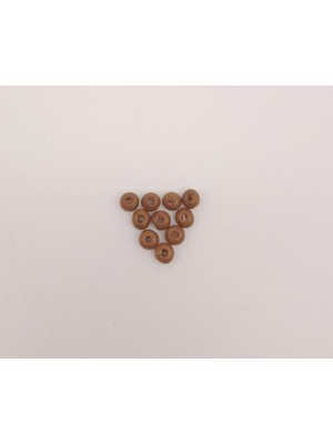 Angel Çanta Aksesuar 4mm 10 Adet Ahşap Yuvarlak Boncuk