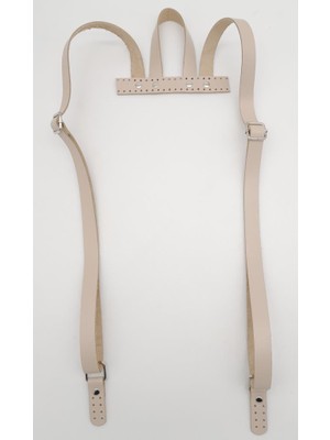 Angel Çanta Aksesuar Bej Sırt Çanta Sapı Gümüş Metalli