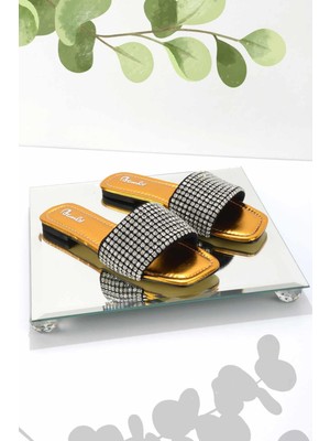 Bambi Metalik Turuncu  Kadın Terlik K04284008609