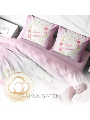 Monohome Anneler Günü 6 3D Pamuk Saten Çift Kişilik Nevresim Takımı