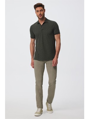 Lee Cooper Newbernard Erkek %100 Pamuk Polo Yaka T-Shirt Olive
