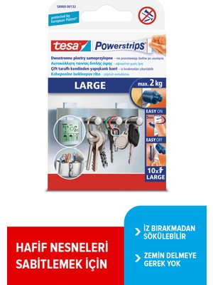 Tesa Powerstrips Büyük Çift Taraflı Kendinden Yapışkanlı Bant İz Bırakmadan Sökülebilir