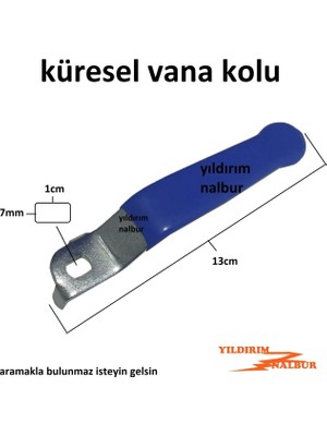 Yıldırım Nalbur 5 Adet Küresel Vana Kolu 1 Parmak Büyük 7X10 Kollu Vana Kolu Doğalgaz Vana