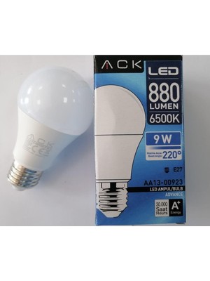 Ack LED Ampul / Bulb AA13-00923 9W E27 6500K Beyaz LED A60 Ampul