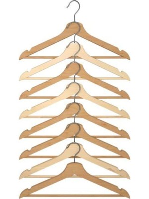 IKEA Bumerang 8 Li Naturel Giysi Askıs