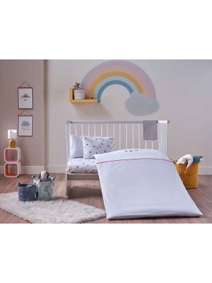 Doqu Home Nakışlı Bebek Nevresim Takımı Baby Car Bebek - Beyaz