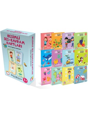 Mert Bebek Bebeğimin Ilk Minik Kütüphanesi 12’li Set  Resimli Ses- Kavram Kartları