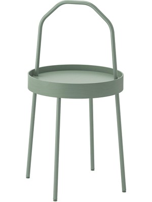 IKEA Kulplu Sehpa Su Yeşili Renk Meridyendukkan 38 cm Metal-Taşınabilir Sehpa