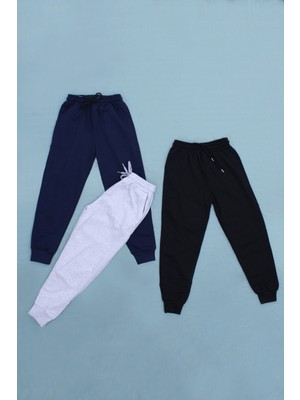 Panio Kids  3'lü Jogger Model Cep Detaylı Erkek Çocuk Eşofman Altı