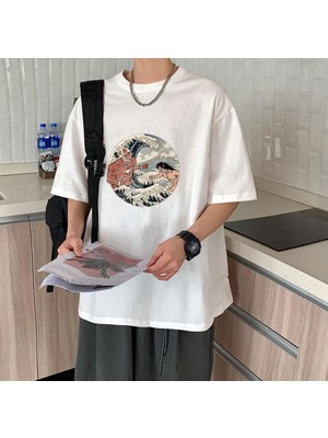 Touz Moda Attack On Titan Art Beyaz Oversize T-Shirt