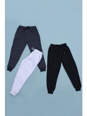 Panio Kids  3'lü Jogger Model Cep Detaylı Erkek Çocuk Eşofman Altı