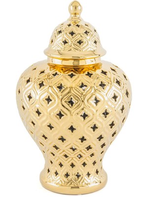 Mikasa Moor Gold Küp Kapaklı Vazo 20X33CM