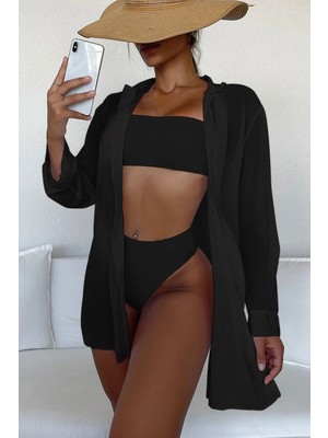 Angelsin Şifon Gömlek Plaj Elbisesi Pareo Kimono Kaftan