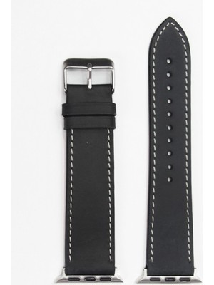 Wrapsol Apple Watch Kordon Deri Crazy Siyah 38-40-41 mm Uyumlu