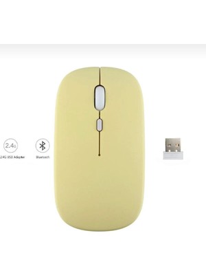 Alfa MEC Huawei Mediapad T5 10.1 Inç Uyumlu Mouse Bluetooth Wireless Şarj Edilebilir Fare 2.4g