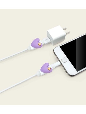 Dream Butik Mor Kalp Kablo Koruyucu