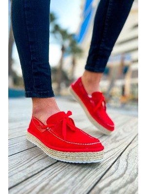 Shoecide SHCH311 Espadril Erkek Ayakkabı Kırmızı