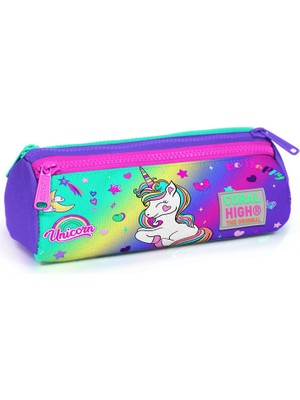 Coral High Kalem Kutusu PVC Malzemeden Üç Bölmeli 1000 ml Unicorn Desenli