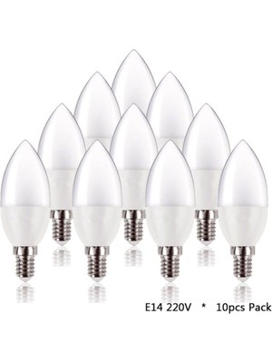 Roni LED Mum Ampul 7 Watt 10 Adet Günışığı (3200K)E 14 Ince Duy 7-WATT-GÜNIŞIĞI-E14-10