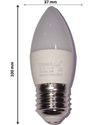 Osaka 6W LED Ampul E-27 Duylu Beyaz Işık 12 Adet