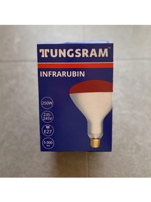 Tunsgram Tungsram 250W E27 Infrared Ampul Kırmızı Işık Tunsram 250W