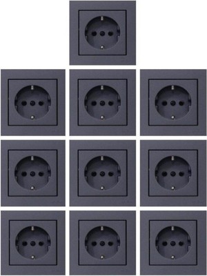 EC Shop Oviva Ovivo Grano Füme Topraklı Priz +Çerçeve 10ADET