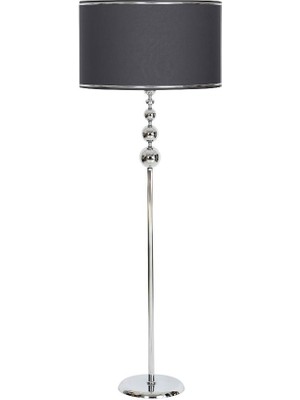 Vinner Krom Kaplama Üçlü Küre Düz Tekli Metal Ayak Lambader Krom Detaylı Başlık Rengi Antrasit