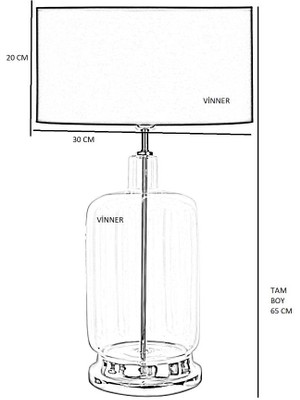 Vinner Rouen Krom Ayaklı Modern Özel Tasarım Cam Abajur - Etnic Desenli
