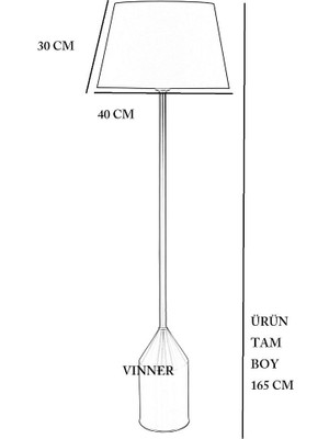 Vinner Pencil Eskitme Kaplama Tek Ayaklı Paslanmaz Metal Lambader - Siyah